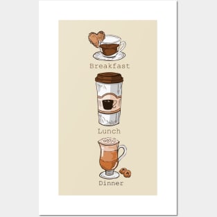 Espresso, to go and latte Posters and Art